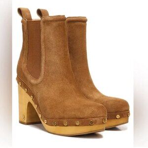 Veronica Beard Decker Suede Chelsea Clog Booties